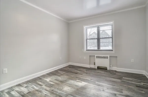 an empty room with a window