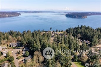 a view of a lake and mountain