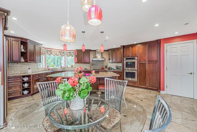a view of a room with shelves