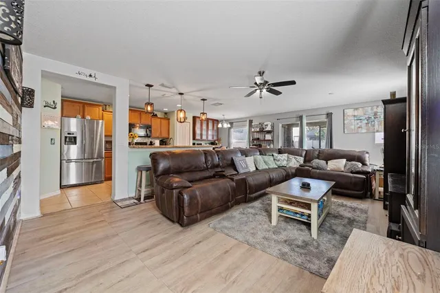 a living room with furniture