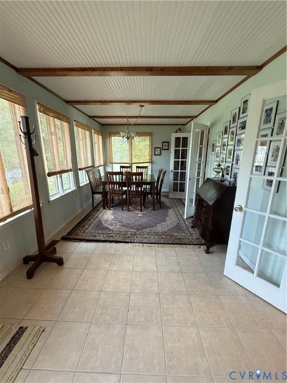 1686 Locust Grove Road Topping, VA 23169 - Photo 22 of 31 Sunroom / solarium with tile patterned floors, a c