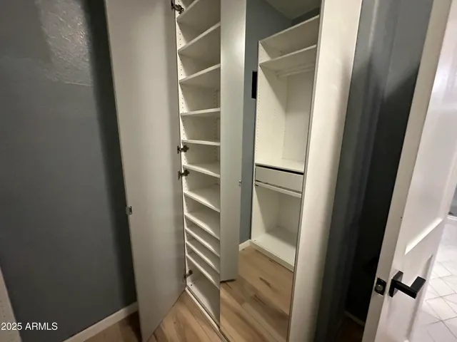 a view of a walk in closet