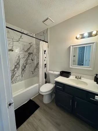 a room with a fireplace