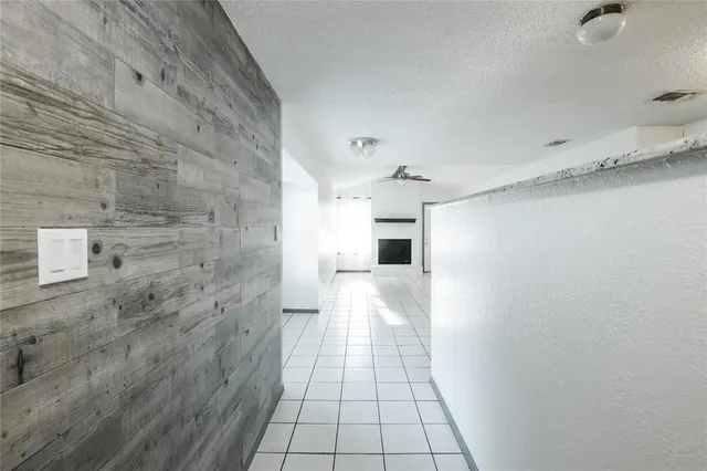 a hallway with a door