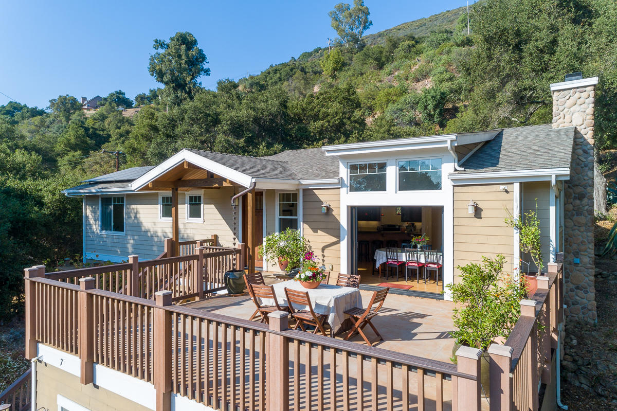 7 North San Marcos Road Santa Barbara, CA 93111 - Photo 33 of 43 a view of house with a deck and furniture
