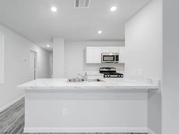 a room with a sink