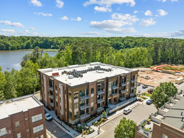 a view of a terrace with a lake view