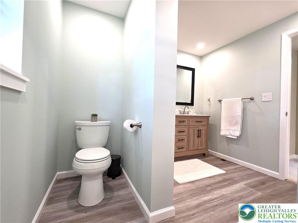 8297 Mertztown Road Lower Macungie Township, PA 18011 - Photo 19 of 22 a bathroom with a sink toilet and granite