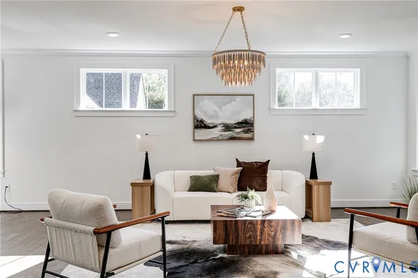 a living room with furniture