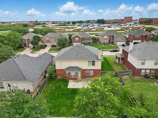 an aerial view of multiple houses