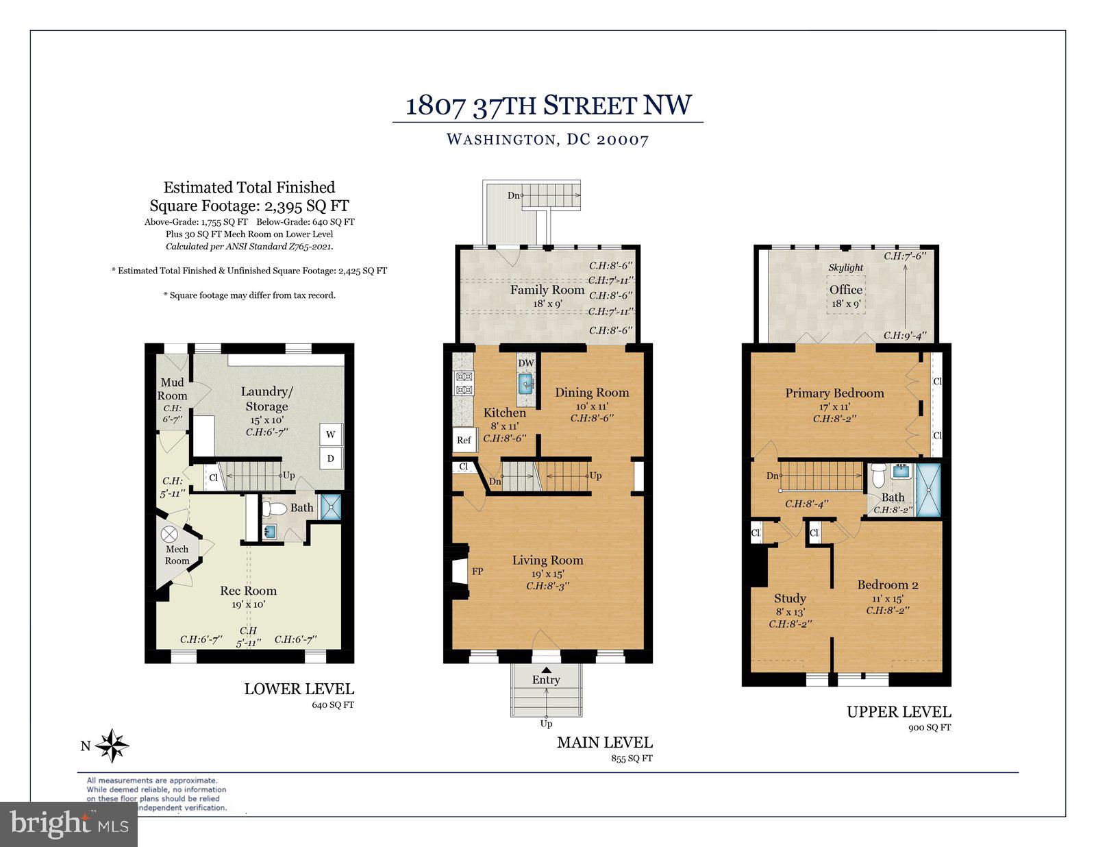 1807 37th Street Northwest Washington, DC 20007 - Photo 26 of 26 1807 37th St NW Floor Plan