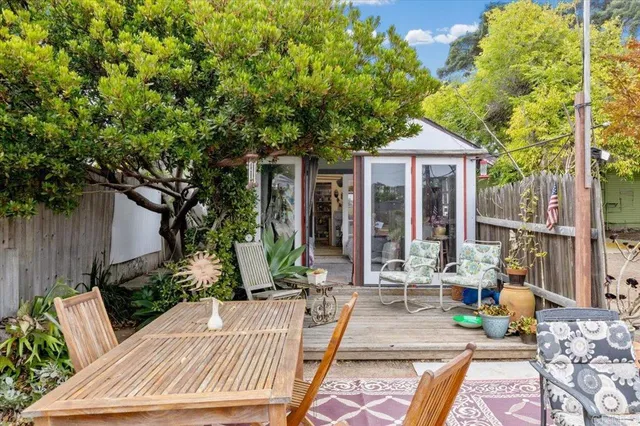 a view of outdoor space yard deck patio and swimming pool