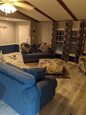 a living room with furniture