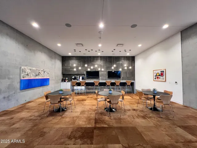 a view of a lobby with furniture