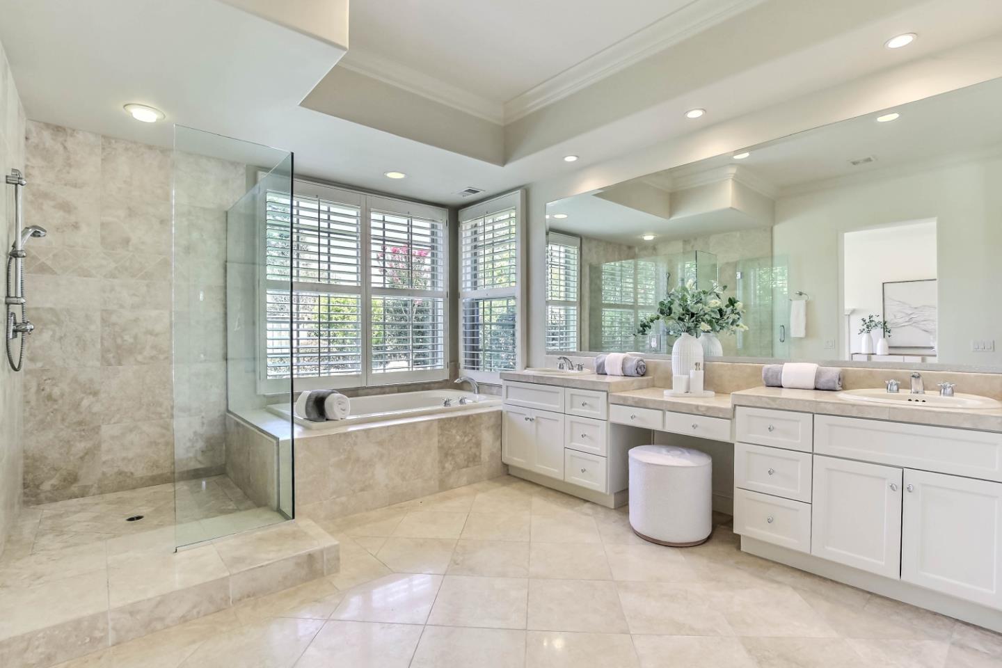20455 Franklin Avenue Saratoga, CA 95070 - Photo 20 of 44 a large bathroom with a large tub and sink