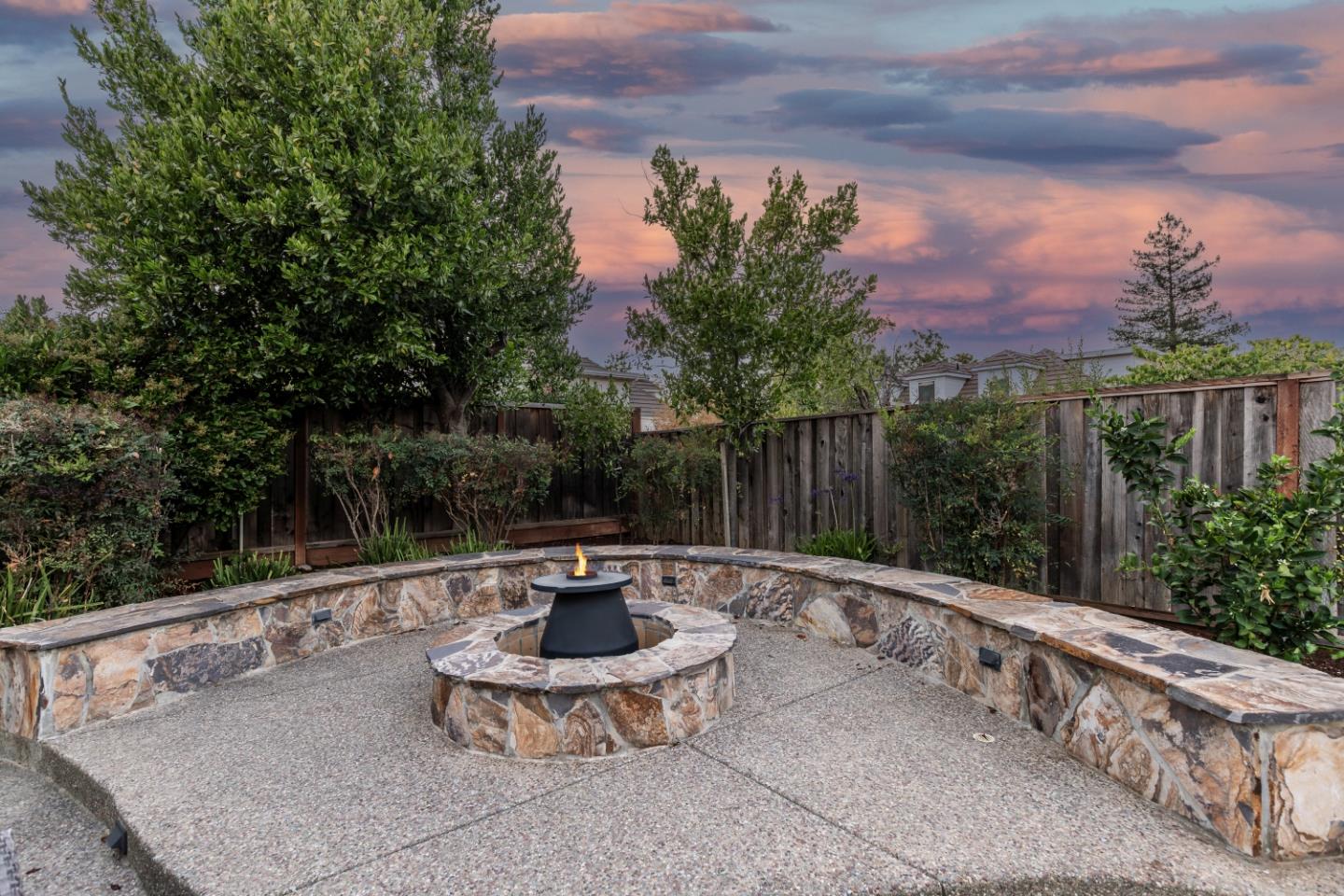 20455 Franklin Avenue Saratoga, CA 95070 - Photo 36 of 44 a view of a backyard with sitting area and garden