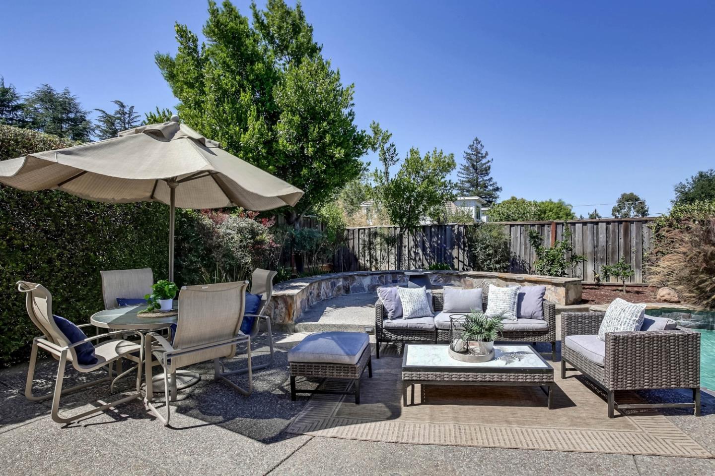 20455 Franklin Avenue Saratoga, CA 95070 - Photo 38 of 44 a patio with patio a couch and outdoor seating