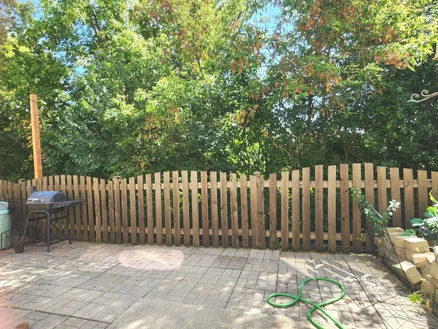 a view of wooden fence