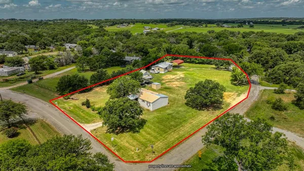 an aerial view of swimming pool
