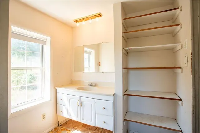 an empty room with a window