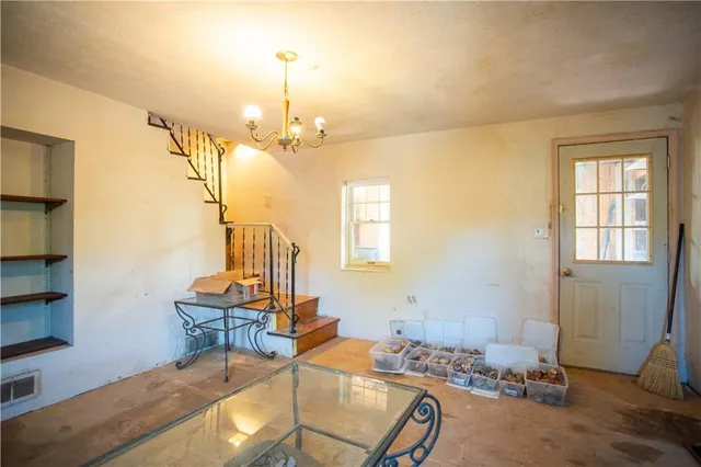 a room with furniture