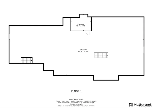 a picture of floor with a white wall and a white wall