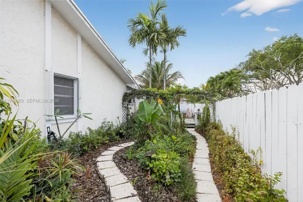 a outdoor view with a seating space