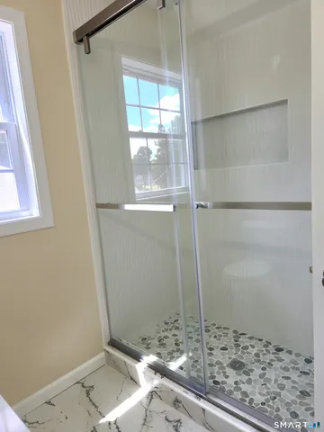 a bathroom with a shower