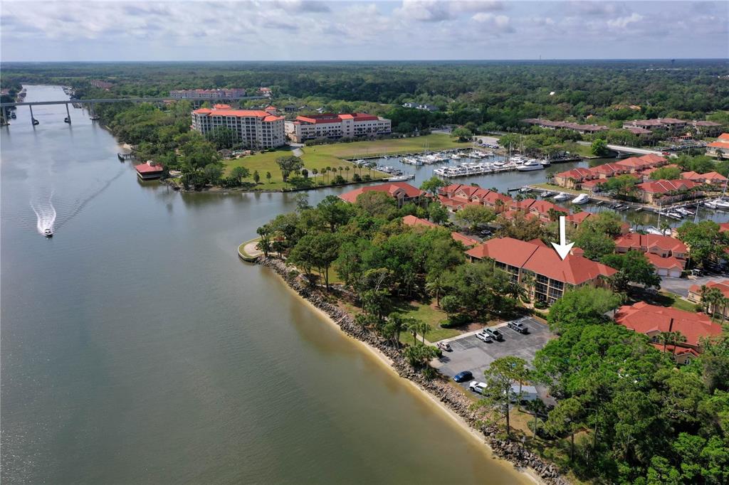 102 Rivers Edge Lane, Unit 102 Palm Coast, FL 32137 - Photo 47 of 67 an aerial view of a house with a lake view