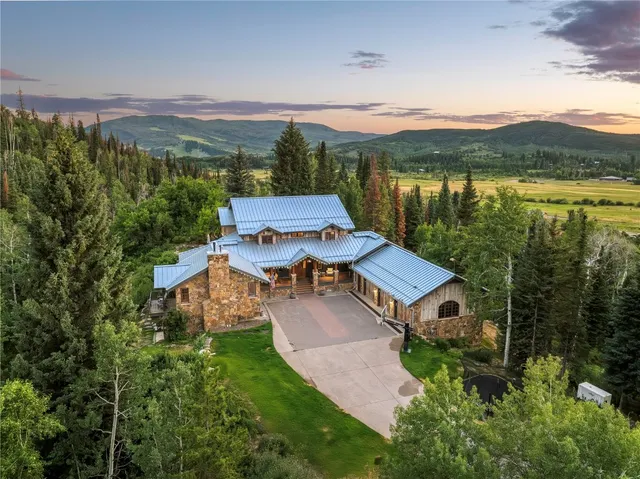 an aerial view of a house with balcony