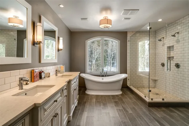 a backyard of a house with lots of green space