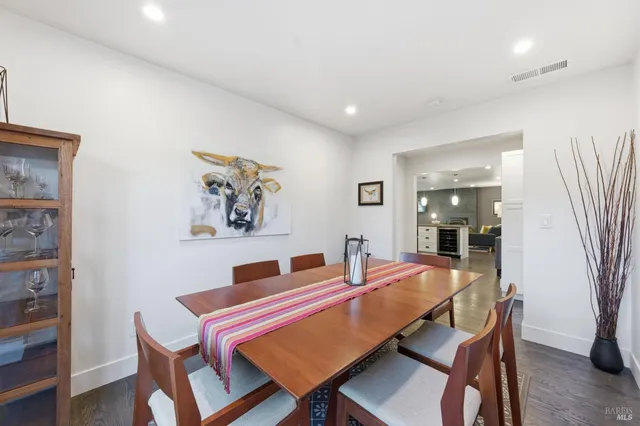 a room with a bed and furniture