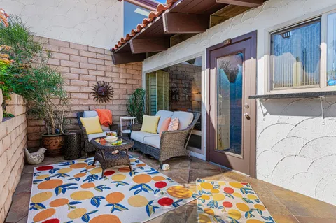 a outdoor space with furniture