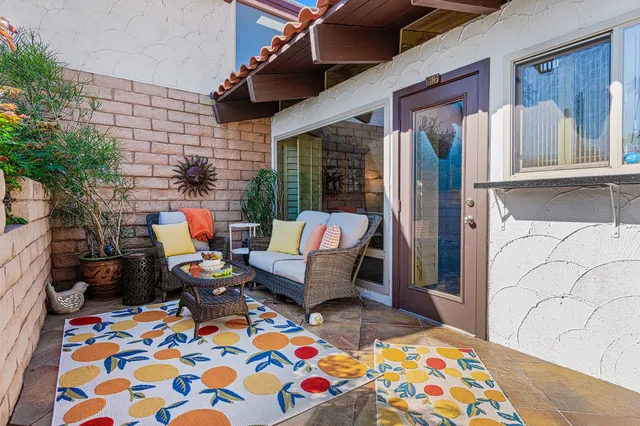 a outdoor space with furniture