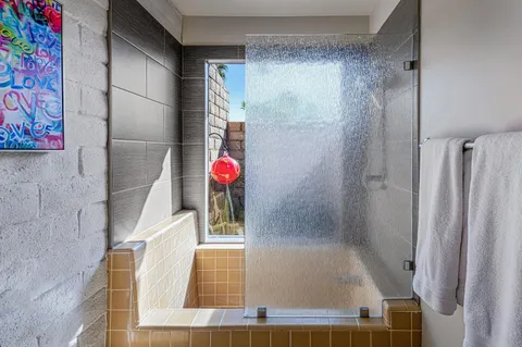 a living room with furniture