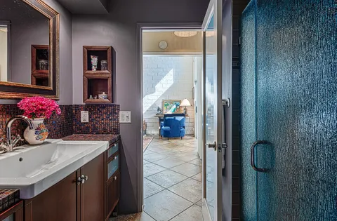 a bathroom with a sink and a toilet