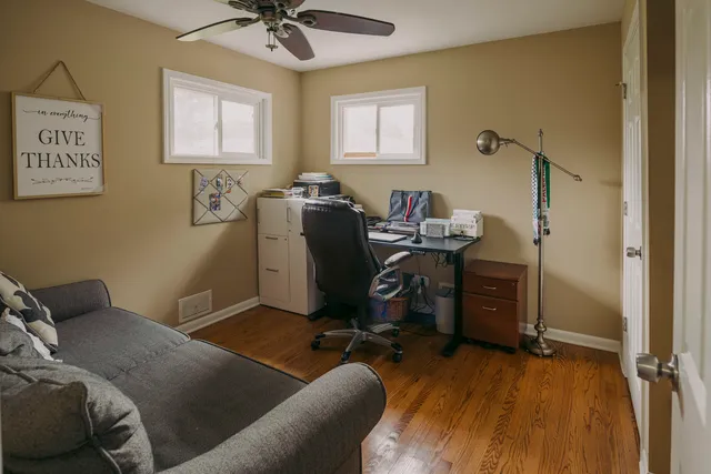 a room with furniture and windows