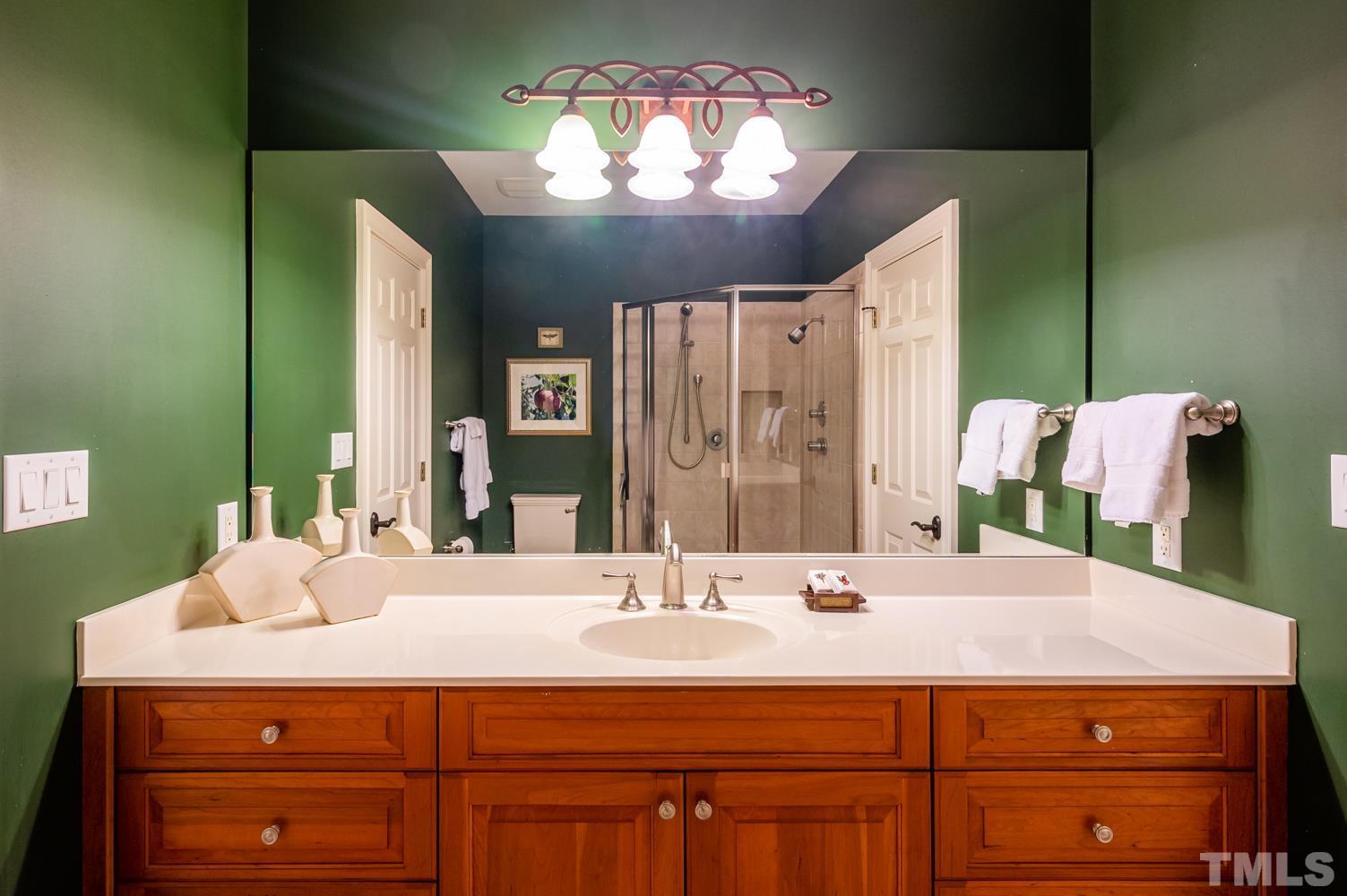 7128 Trenton Ridge Court, Unit 26 Raleigh, NC 27613 - Photo 26 of 30 a bathroom with a sink and a mirror