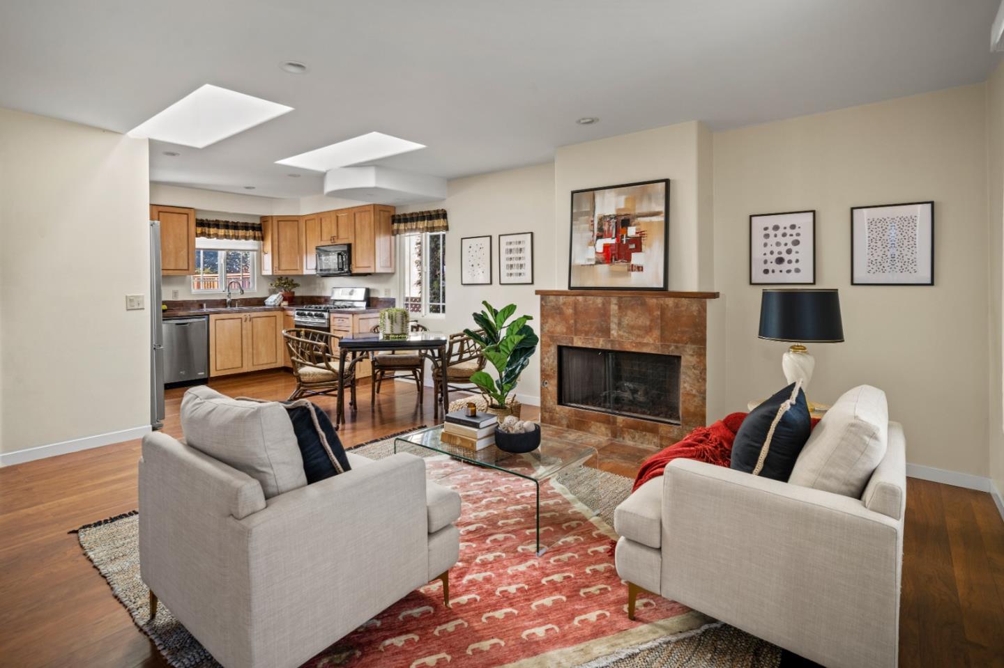1717 Harding Street Seaside, CA 93955 - Photo 2 of 28 a living room with furniture and a fireplace