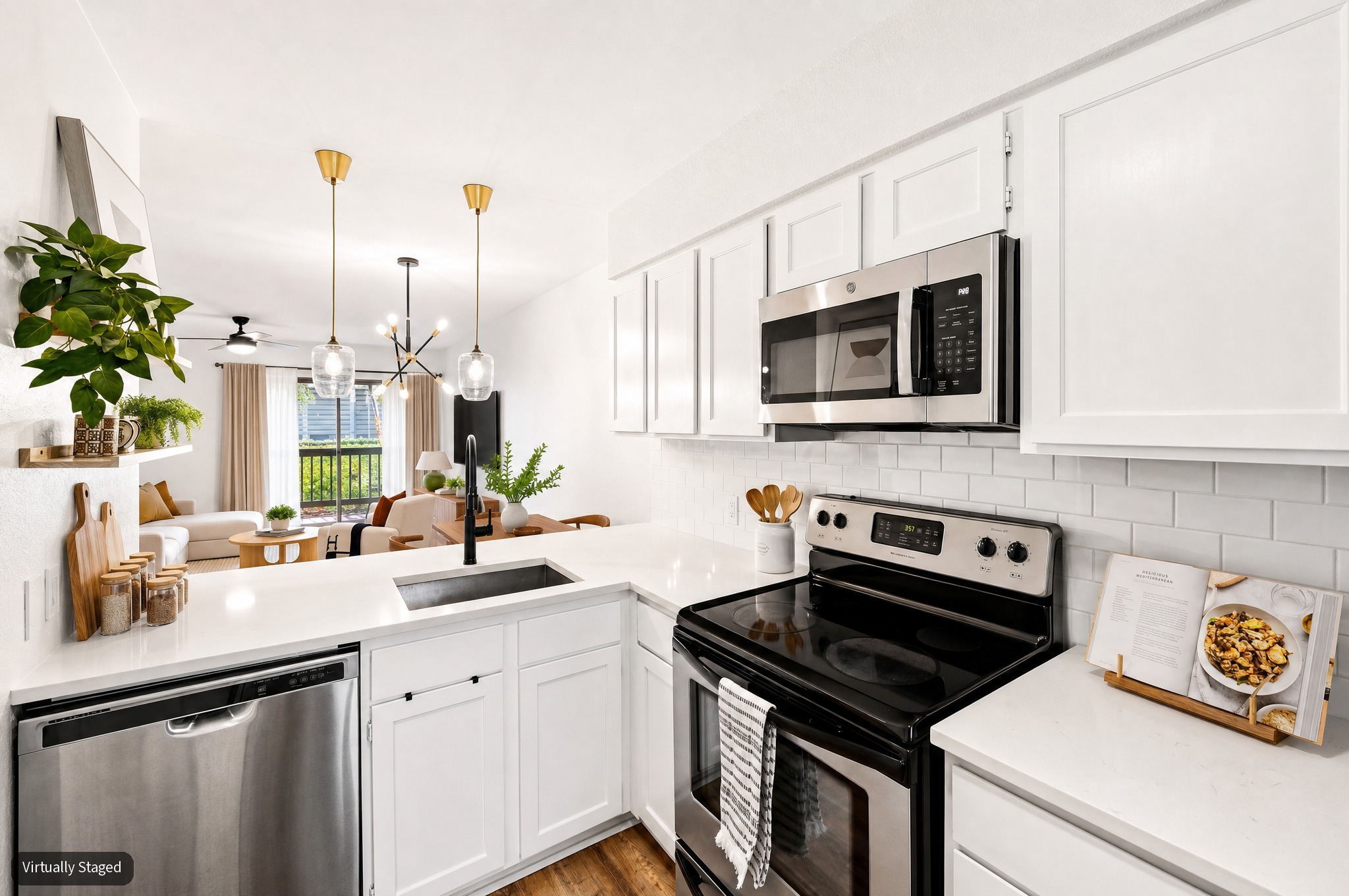 2215 Post Road, Unit 1039 Austin, TX 78704 - Photo 2 of 40 Live in the heart of South Congress with this coveted two story townhome-style condo at Travis Oaks Condominiums. (virtually staged pic)