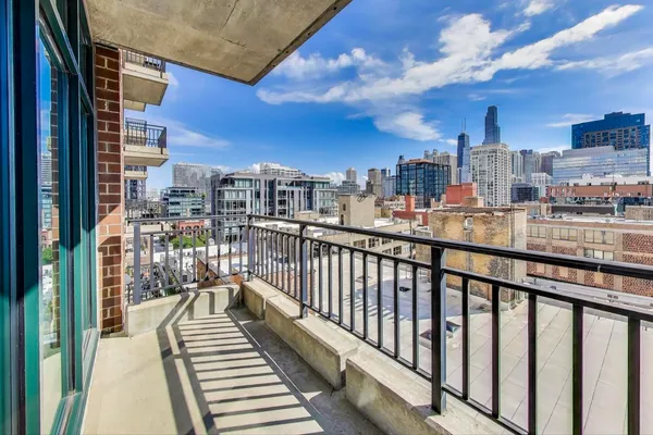 a view of city from a balcony