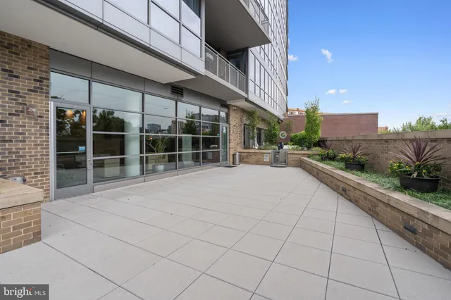 a view of a garden with a fountain