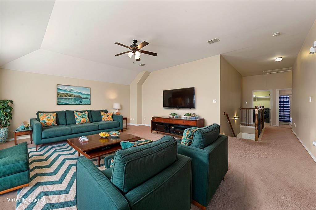 14815 Frisco Ranch Drive Little Elm, TX 75068 - Photo 22 of 40 a living room with furniture and a flat screen tv