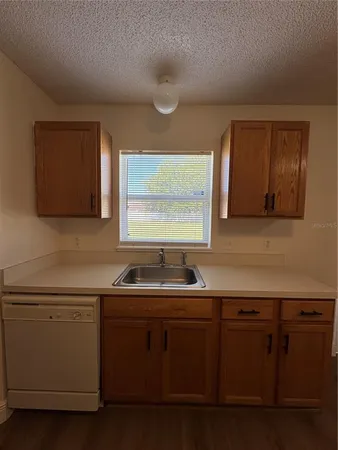 a kitchen with a sink and a window