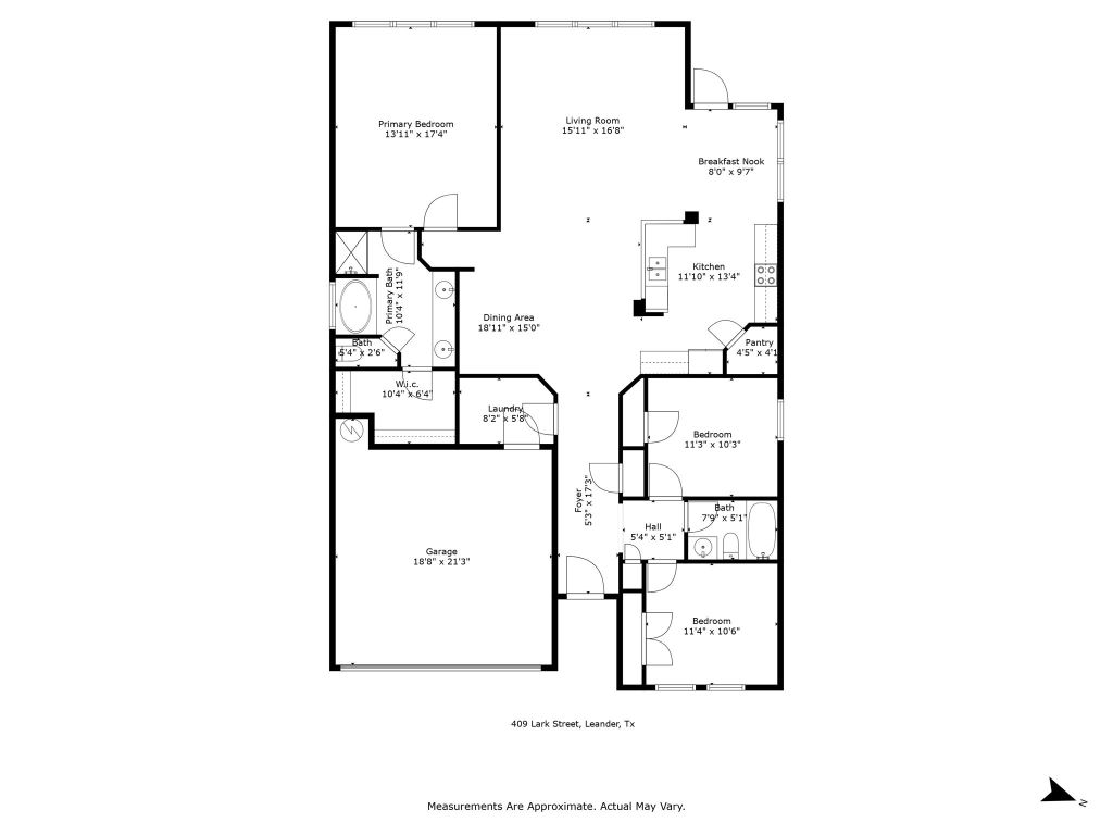 409 Lark Street Leander, TX 78641 - Photo 14 of 14 a picture of a floor plan