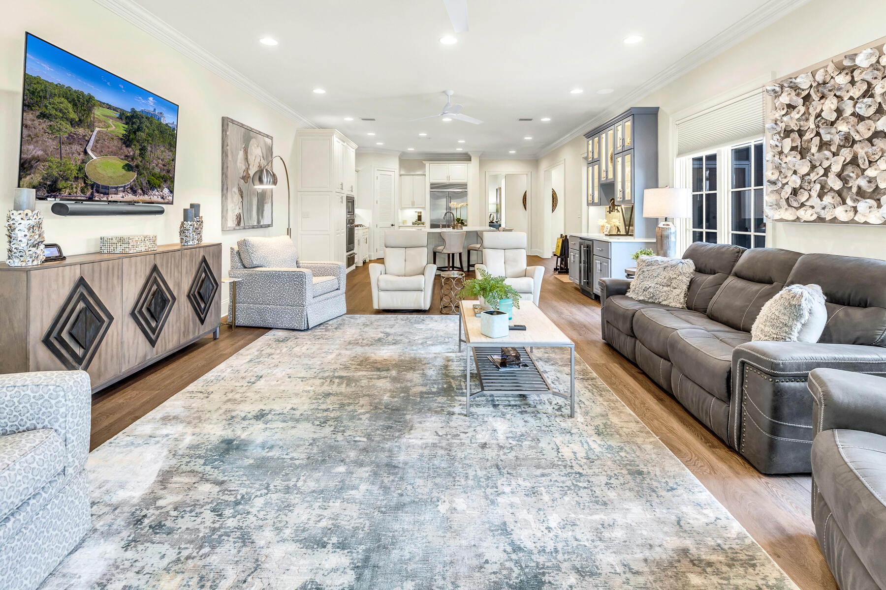 3435 Burnt Pine Lane Miramar Beach, FL 32550 - Photo 15 of 63 a living room with furniture and a flat screen tv