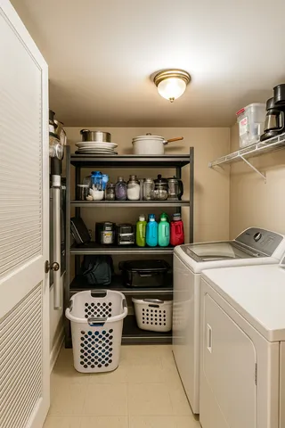 a room with storage and utility