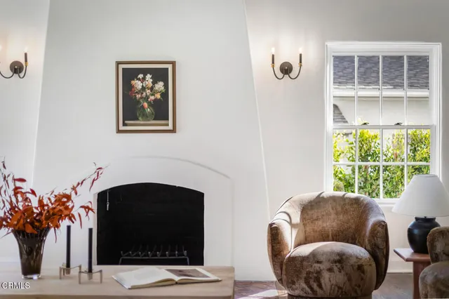 a living room with furniture