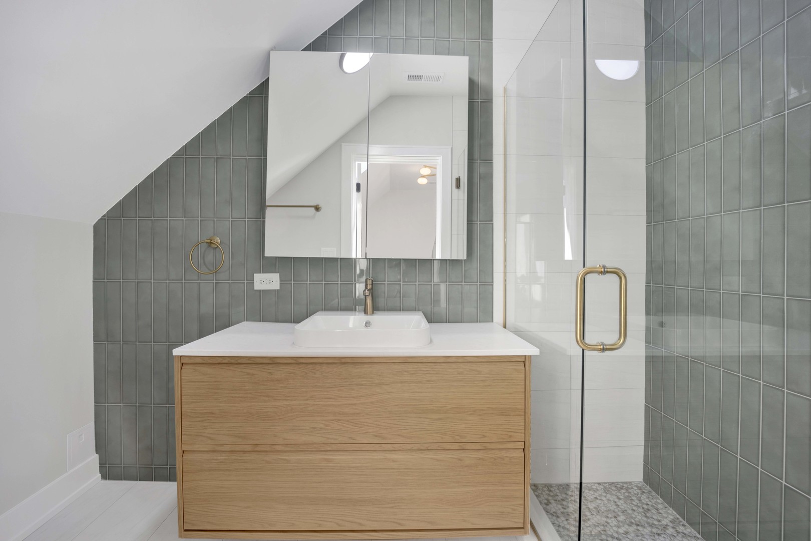3300 West Pershing Road, Unit GR Chicago, IL 60632 - Photo 7 of 11 a bathroom with a sink and a mirror