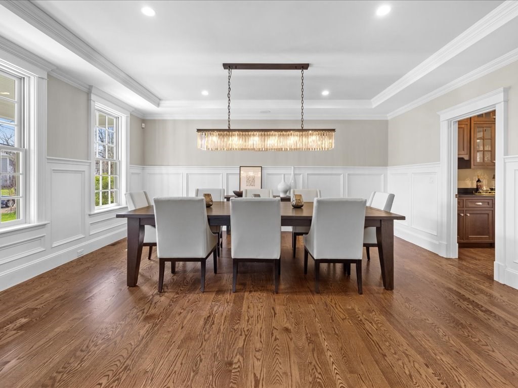 241 Bristol Road Wellesley, MA 02481 - Photo 12 of 42 a view of a dining room with furniture and wooden floor